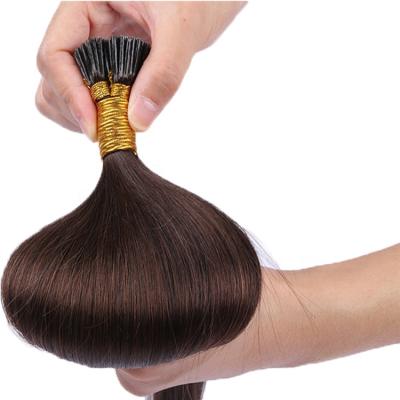 China New Arrival Silky Straight I Tip Hair #4 Brown Colors European Virgin Double Drawn Cuticle Aligned I Tip Hair Extension for sale