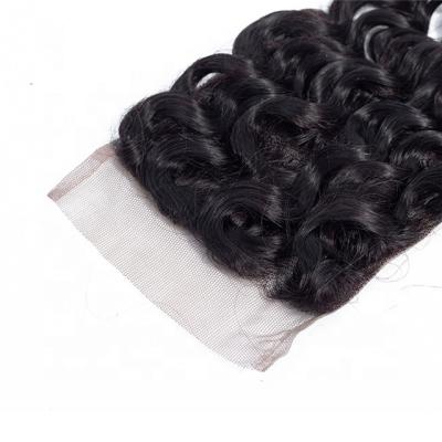 China Deep Curly Unprocessed Brazilian Virgin Hair Deep Curly Cuticle Aligned Human Hair 4*4 Lace Closure for sale