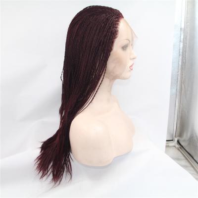 China Braid Colored Braid Hair High Density High Density High Strength Synthetic Lace Wig for sale