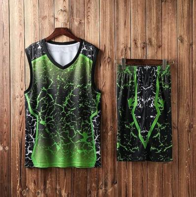 China Black And Green Basketball Uniform Design Sublimation Basketball Antibacterial Green Yellow Green Uniform for sale