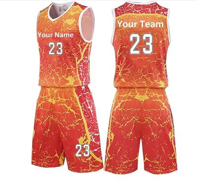 China Antibacterial Basketball Uniforms Sellers Turkey Basketball Uniforms Orange Color Basketball Uniform for sale