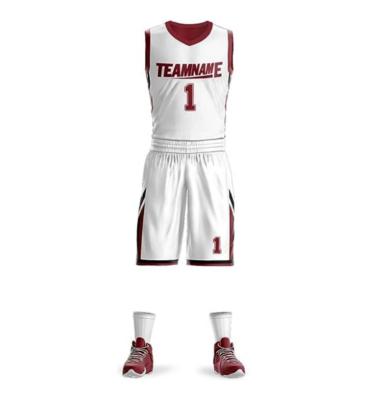 China White Antibacterial Fresh Simple Basketball Uniform Kids Basketball Uniforms Singlet Adult Basketball Uniforms for sale