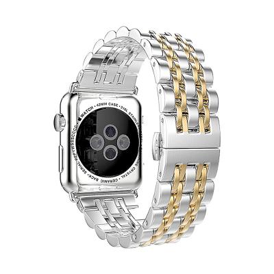 China 304 High Quality Durable Stainless Steel Metal Band 7 Pearl For Apple Watch Band 3 Series 44mm 40mm 42mm 38mm 2 1 for sale