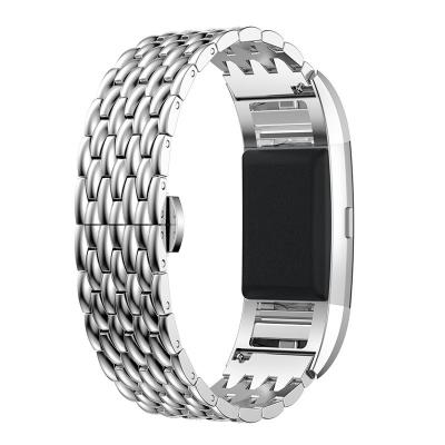 China Stainless Steel 4 Color 7 Pearl Stainless Steel Watch Band For Fitbit Charge 2 Wristband for sale