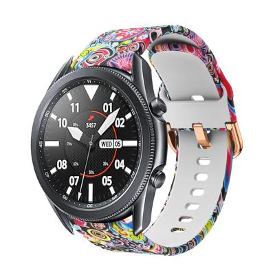 China Cumstomised Durable Silicone Color Printed Watch Band For Samsung Galaxy Watch 4 40mm/44mm Classic 4 42mm/46mm Galaxy Watch 3 41mm for sale