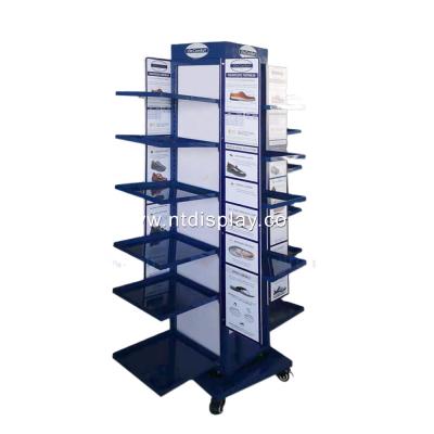 China Metal Pegboard Shoe Display Customized Display Rack , Rotating Shoe Display Rack for sale