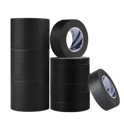 China Kautschukkleber 1 Zoll schwarze Farbe Trim-Stick Wand Flat Crepe Papier Verwenden Sie Diy Masking Tape zu verkaufen