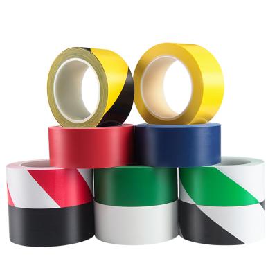 China Water-proof Adhesive Tape Single Sided Rubber Based PVC Warning Tape For Floor Site Marking PVC Warning Tape en venta