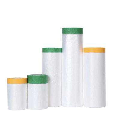 中国 Professional Pre Taped Masking Film Roll For Painting And Surface Protection Moiture Proof 販売のため