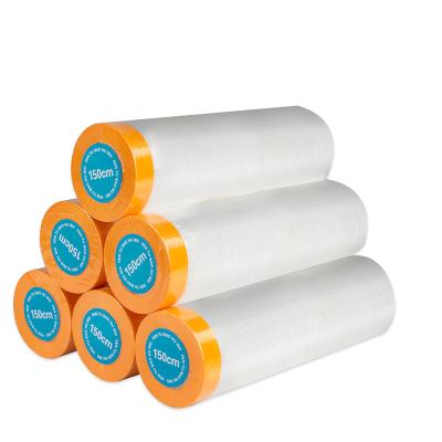 China Pre Taped Masking Film For Superior Adhesion And Coverage For Surfaces for sale