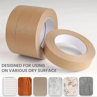 Cina 50mmX150m Brown Kraft Gum Tape Heavy Duty Kraft Tape 3 Color Max Print Custom Kraft Paper Gum Tape in vendita