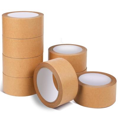 China Water Activated Kraft Paper Tape 50mmx75m/150m Eco Friendly Single Sided Adhesive Brown Paper Packing Tape for sale