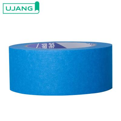 China UV Resistance 14 Days Adhesive Crepe Paper Blue Painters Residue Free Masking Tape for Outside Wall for sale