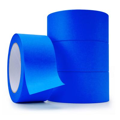 China Rubber Glue 14 Days UV Resistant Easy Removal Painter Light Blue Color Masking Tape for sale