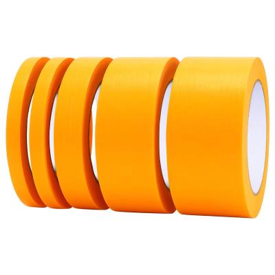 China Yellow Painter Tape Anti-UV Adhesive Paper Tape Gold Washi Masking Tape For Painters for sale