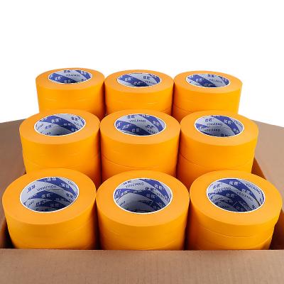 China Masking Tape Rubber Adhesive Yellow Car & Wall Painting Die Cutting Washi Paper Masking Tape for Painting for sale