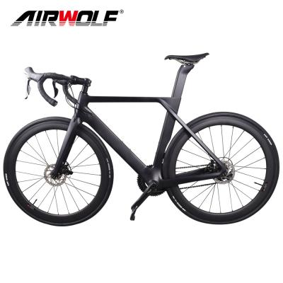 China 2021 T1000 Toray 700C Carbon Fiber AIRWOLF Carbon Road Bicycle Disc Brake Through 12-142 Axle Road Racing Bike for sale