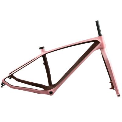 China Chinese Mountain Bikes Supply Bicycle Parts Fat Carbon 26er Frames Snowbiking Bike Frame BSA Internal Cable With Fork for sale