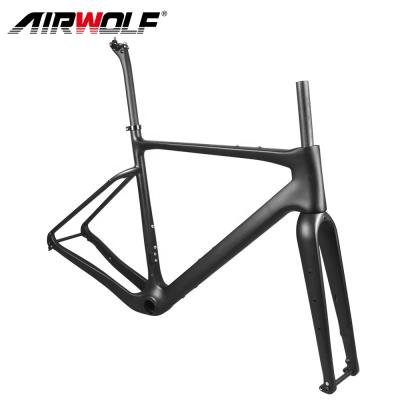 China Road Bikes 700C Gravel Bike Frame BB386 Cyclocross Carbon Road Frame With 700*40C Max Tire for sale