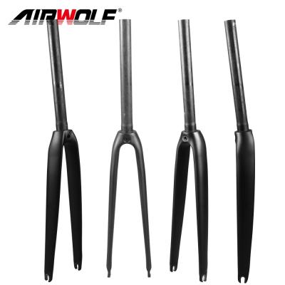 China Road Bikes 28.6MM UD Full Carbon Fiber Front Fork 700C Cycling Bike Cycling Fork Straight Tube Fork for sale