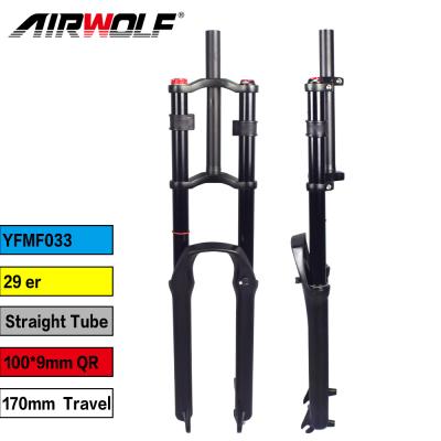 China 29ER Mountain Bikes Sloped Fork Suspension Travel 170MM Suspension Fork With 100*9MM Rear Spacing for sale