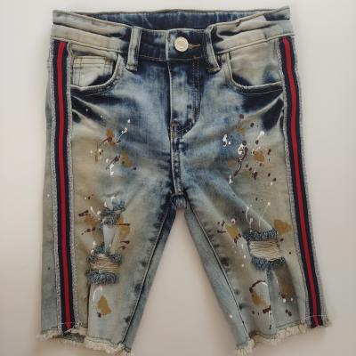 China Aipa 2021 Viable New Fashion Wholesale Price Knee Holes Design Kids Clothing Distressed Ripped Denim Jean Shorts Boys for sale