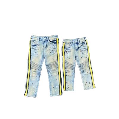 China AIPA Sustainable Hot Sales Boys Clothes Teen Jeans Painted Biker Toddler Boy Ripped Jeans 2-14 Years Kids Jeans For Boys for sale