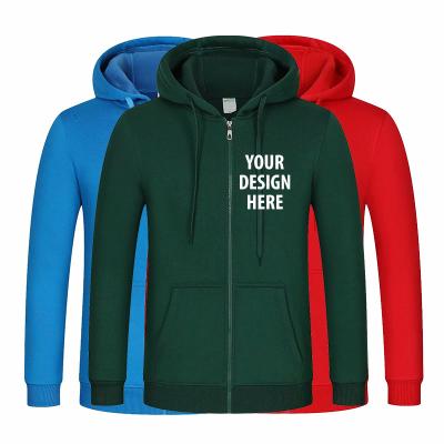 China Custom Copy Anti-Shrink Your Own Design LOGO Pullover Zipper Hoodie Men and Women Casual Coat Jacket Cotton Unisex Sweatshirts for sale