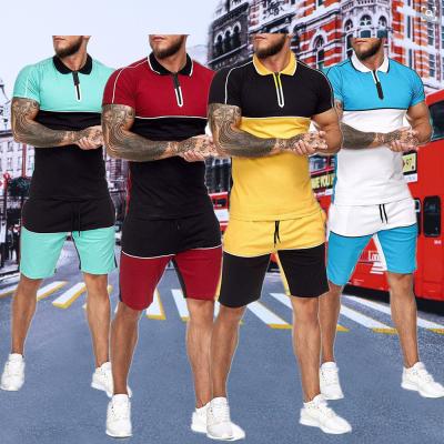 China Streetwear Antibacterial Patchwork Plus Size Summer Aipa Joggers Short Tracksuit Suits Two Piece Shirt And Shorts Sets For Men for sale