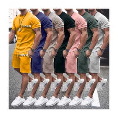 China Aipa Amazon Apparel Manufactuers Antibacterial Hot Selling 2021 Custom Made Logo S-4xl Tracksuits Men Sport Shorts Set Solid Loose Mens Sweat Suit for sale