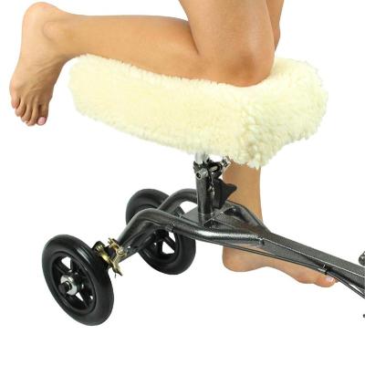 China Polyester / Canvas Knee Walker Pad Cover - Synthetic Plush Faux Sheepskin Scooter Cushion for sale