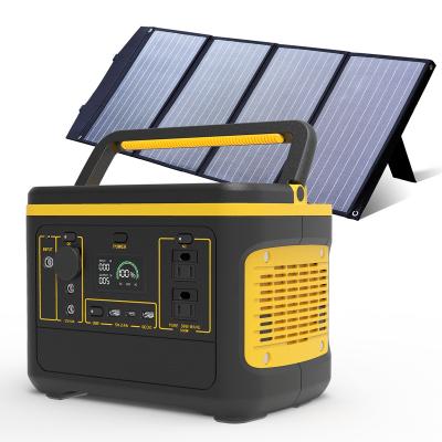 China Fast charging support jump starter 600w solar portable power station with lifepo4 100ah panel for home backup camping outdoor laptop camping for sale