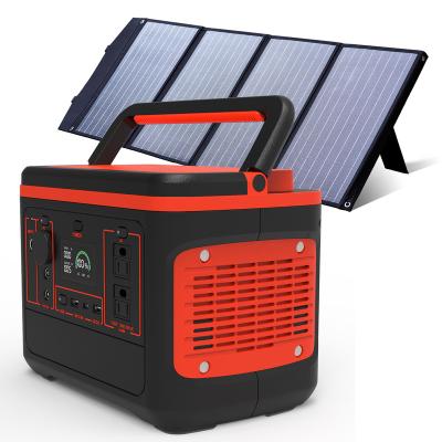 China Support 600w fast charging solar portable power station with panel solar generator system for power station with panel charging station lampin for sale