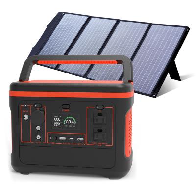 China Support Home Fast Charging Power Generator 600w Extended Solar Portable Power Station with Panel for 568wh Power Station for Camping for sale