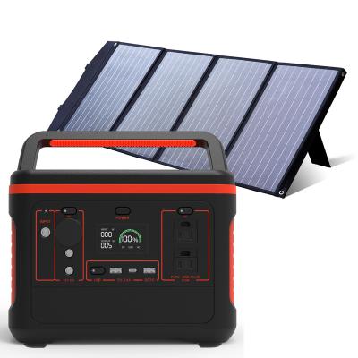 China 600w fast charging support wave generator portable solar power station with panel for 568wh power station generator for sale