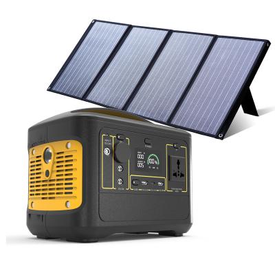 China Remote Control Power Bank Lithium Battery Supply 220V Portable Outdoor Solar Generator and Power Station 600W for Outdoor for sale