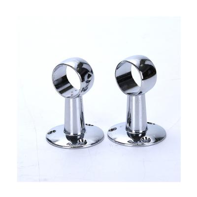 China Fixed Support Fit 25mm Hangers Zinc Alloy Hooks Flange Seat Clothes Rail Base Rod Flange Bracket Wardrobe for sale