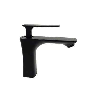 China Hot Sale Brushed Deck Mounted Mixer Taps Basin Sink Hot Sale Black Metered Cold Faucets for sale