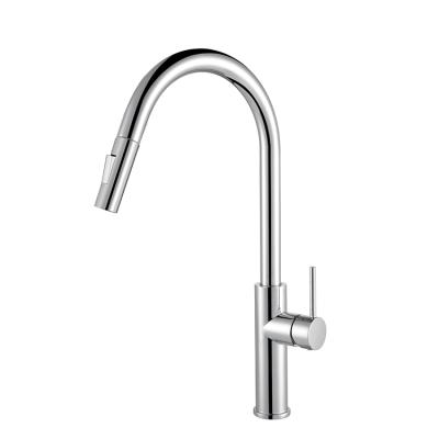 China Spring Flexible Thermostatic Faucets Sink Mixer Sprayer Faucet Chrome Plated Pull Down Kitchen Faucets for sale