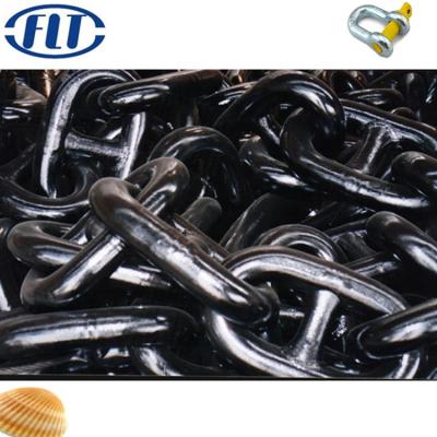 China Drag Chain G80 2-3/8 Grade U1 U2 U3 Grade Black Painted Boat Stud Link Anchor Chain for sale