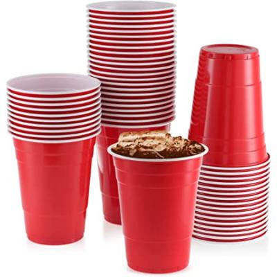 China Disposable Eco Friendly Stocked Biodegradable Customized Branded Logo Reusable 16 Oz Plastic Disposable Pp Cups Custom Beerpong Set Beer Pong Party Cups Red Cup for sale