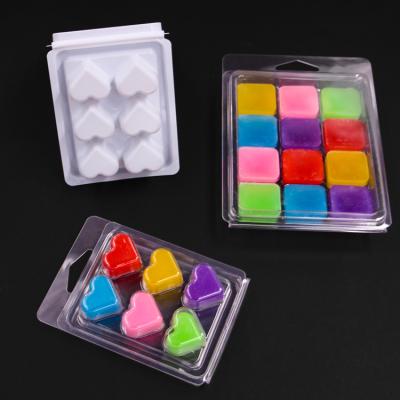 China Recyclable wholesale scented wax melts plastic clamshell packaging custom different cavity large wax melt pvc clamshell packaging for sale