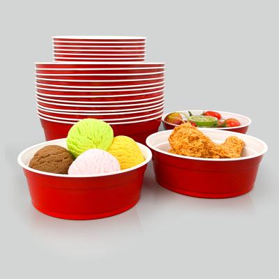 China Eco Friendly Disposable Customizable Taiqiu Factory Supply Fried Chicken Package Red Bowl Disposable Plastic Bowls For Food for sale