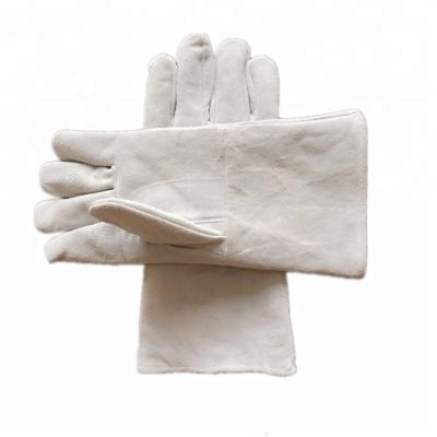 China Cotton Leather Safety Work Breathable Industrial Welding Heat Resistant Gloves for sale