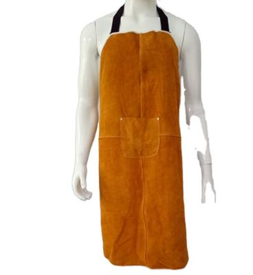 China High Quality Cowhide Leather Welded Apron Thickened Heat Resistant Welder Protective Apron for sale