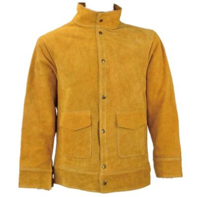 China Heat Resistant Cow Split Leather Welding Jacket Men, Welder Jacket, Leather Welding Suit for sale