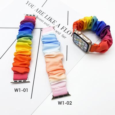 China Multi Color Fabric A Fashion Stretch Cloth Watch Band For Apple Watch Band 44mm 40mm 38mm 42mm for sale