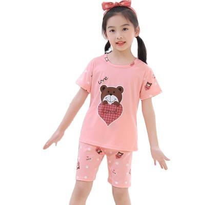 China QUICK DRY pajamas summer female children's cartoon short-sleeved girl girl home wear boys sleep to wear soft and comfortable can be worn outside for sale