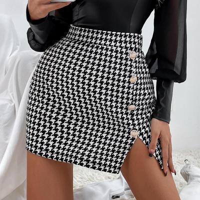 China Wholesale 2021 Summer Breathable Korean Casual Women Plaided Short Zipper Skirts Mini Skirt For Women High Waist Pleated for sale