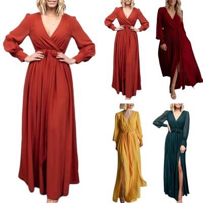 China 2022 Breathable Summer Luxury Maxi Long Dresses Ladies Casual Spring Plus Size Vestidos Maxi Chiffon Dress For Women for sale